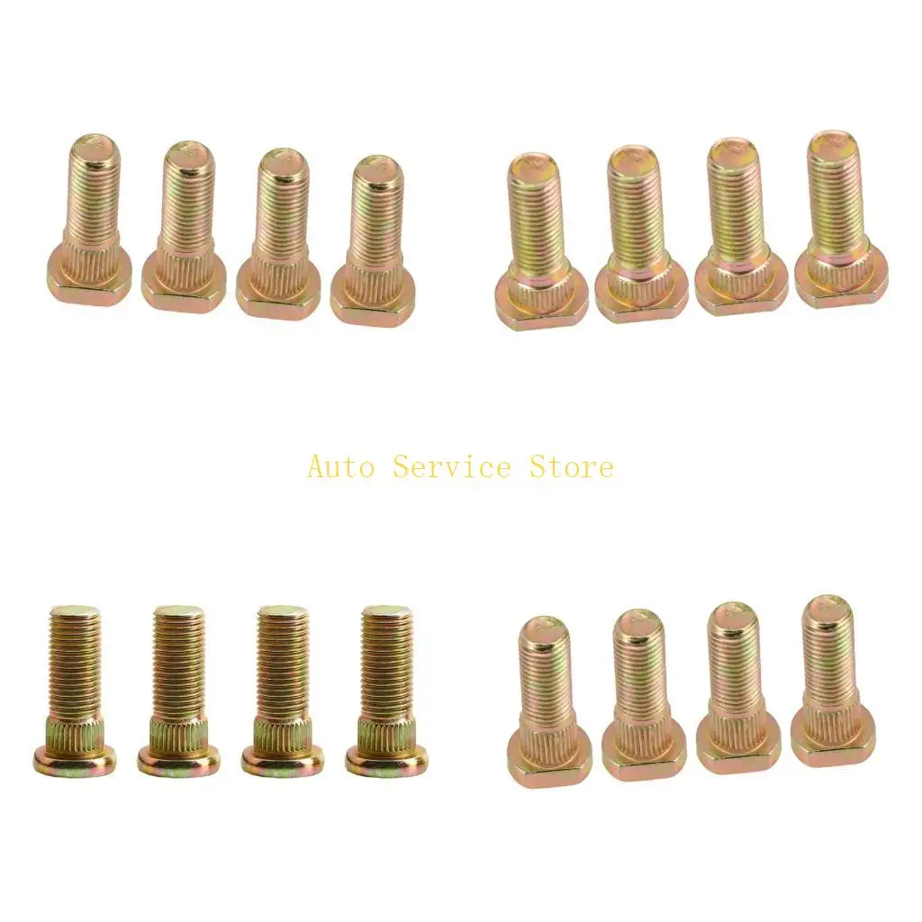 462A 4pcs Golden Anti Corrosion Wheel Lug Nut Splines Drive Lug Nut for 4 Wheel Motorcycle Beach Car & Unpaved Vehicles