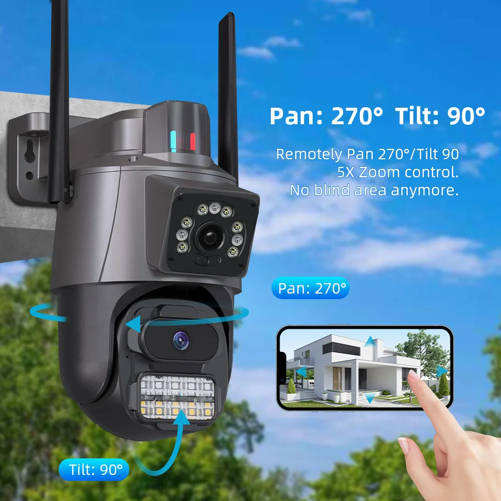 Home Dual IP Camera HD Pixels APP Remote Access 2-way Audio Color Night Vision Video Recording Of TF Card Multi-user Live View