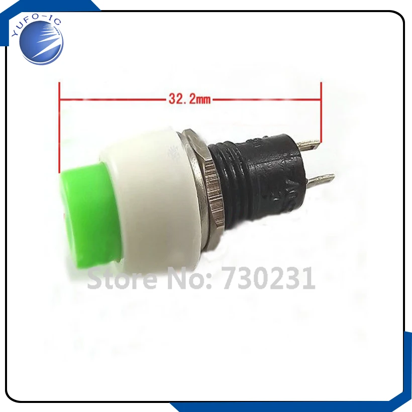 Бесплатная доставка 5X DS450 зеленый круглый маленький кнопочный самоблокирующийся переключатель нормально открытый 10 мм hy