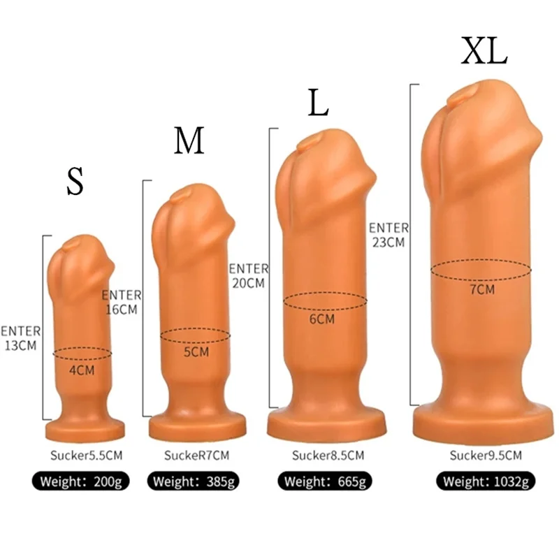 18+ Adults Liquid Silicone Animal Penis Huge Butt Plug Vaginal Anus Expander With Suction Cup Big Thick Anal Dildo Sex Shop