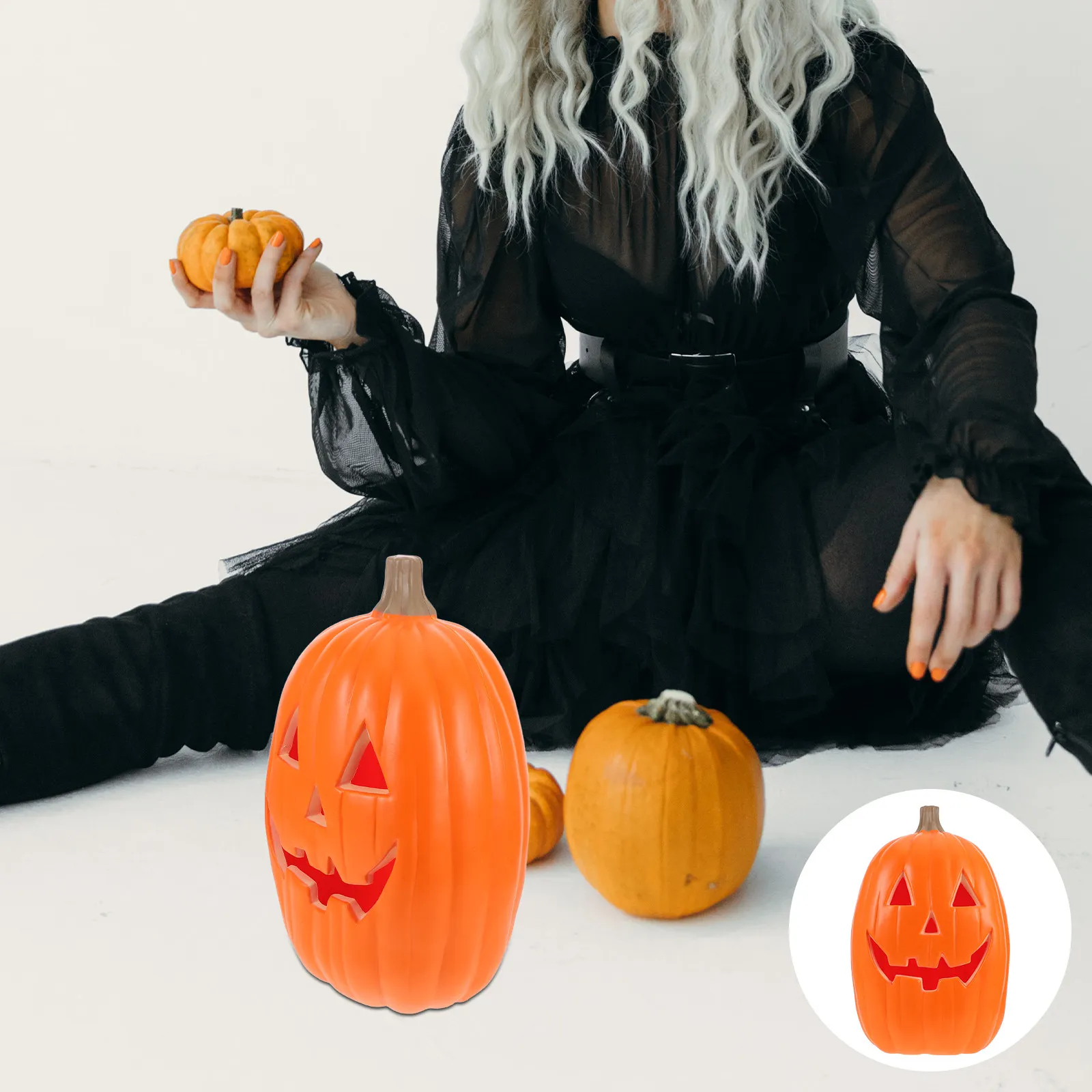 

Halloween Pumpkin Lights Jack O Lantern LED Pre Lit Hollow Carved Glow Pumpkin Night Light for Indoor Outdoor Table Decor