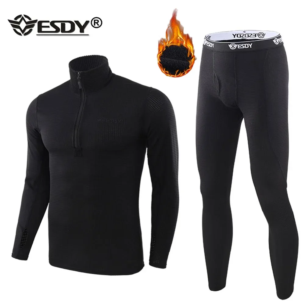 Men’s Thermal Underwear Sets Sport Base Layer For Male Winter Gear Compression Suits For Skiing Running  Long Johns