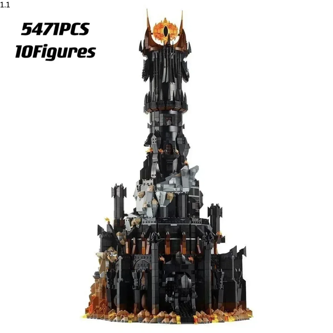 10333 Ojo de Sauron | Torre Negra de 5471 Piezas | Bloques de Construcción Réplica de Barad-dûr de El Señor de los Anillos, Coleccionable Oscuro Premium