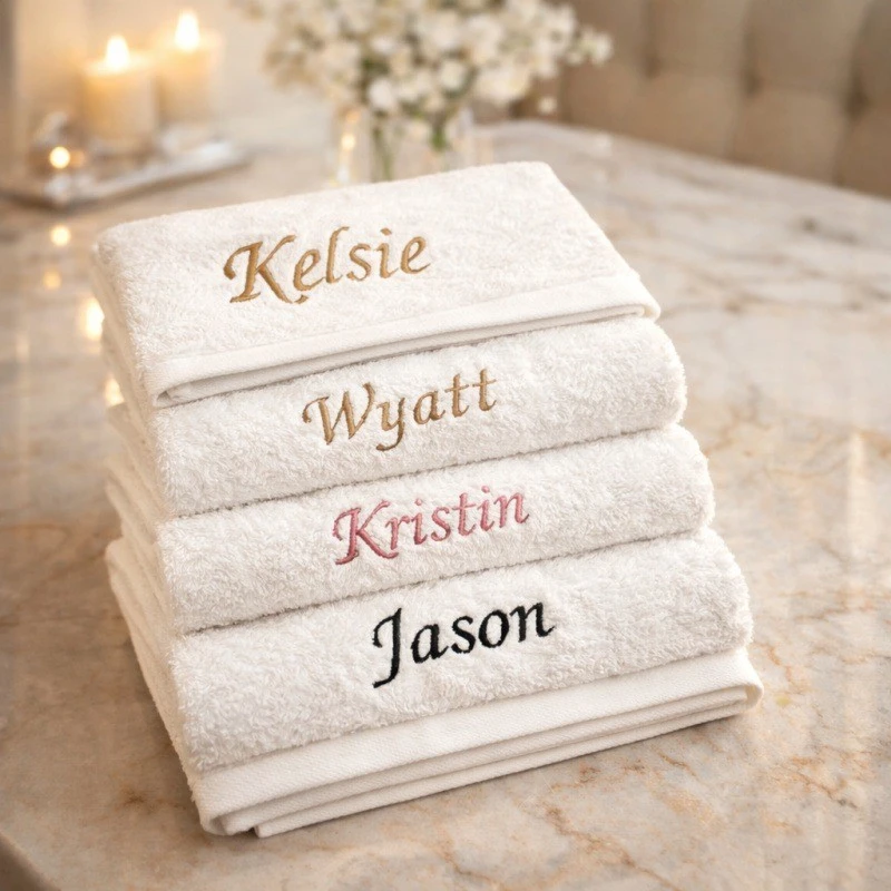 30x30cm Custom Name Cotton Square Face Towel, Soft Comfortable Towel, Prefect Daily Washing Accessory for Toddlers, Kindergarten