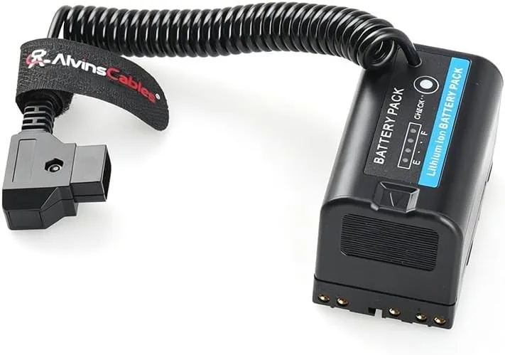 Alvin's Cables BP-U30 Dummy Battery D-Tap Power Cable Fully Decoded forBlackmagic Pyxis 6K12K Sony PXW-Z200 HXR-NX800 Camcorders