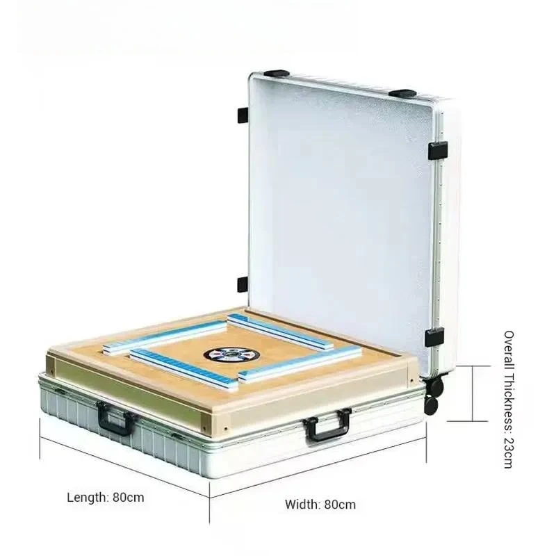 Modern Portable Plastic Mahjong Table 4 Player X Shape Support Multifunctional Folding Design for Family Outdoor Use