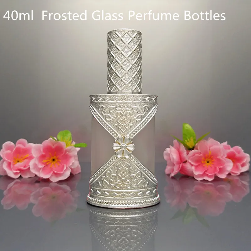 

New 40ml High-grade Frosted Glass Perfume Bottles Empty Spray Bottles Silver Decoration Mist Spray Bottle Dispenser Atomizer