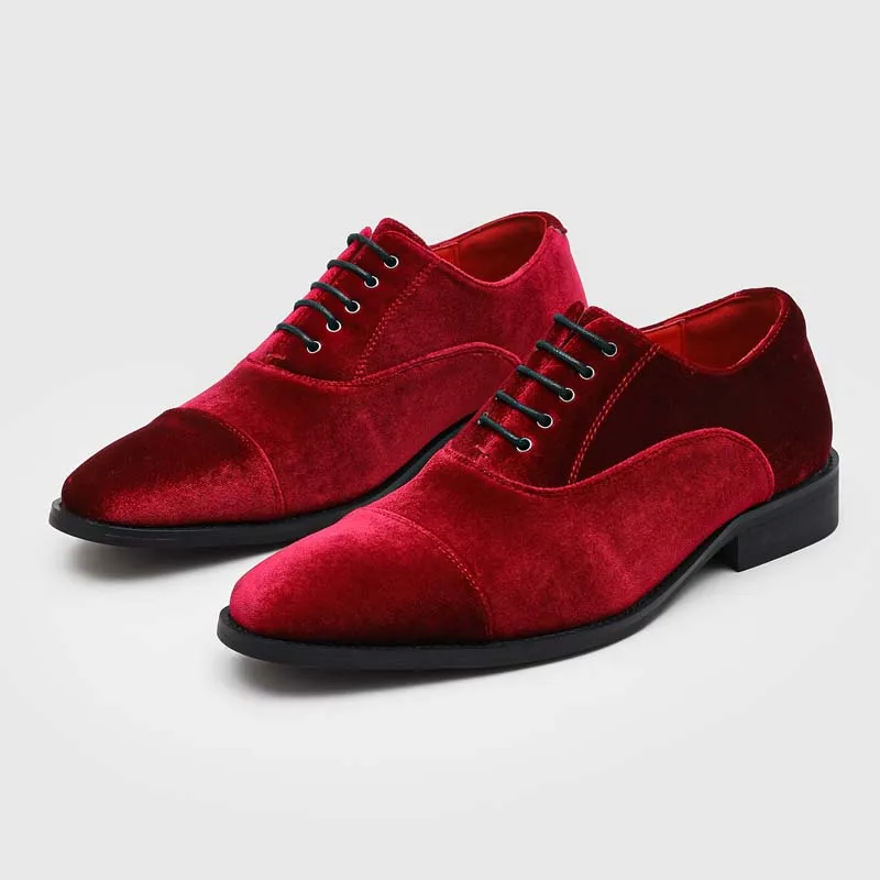 

Men Shoes Suede Lace Up Elegant Formal Wedding Casual Shoes Pointed Splicing Breathable High-end Business Shoes