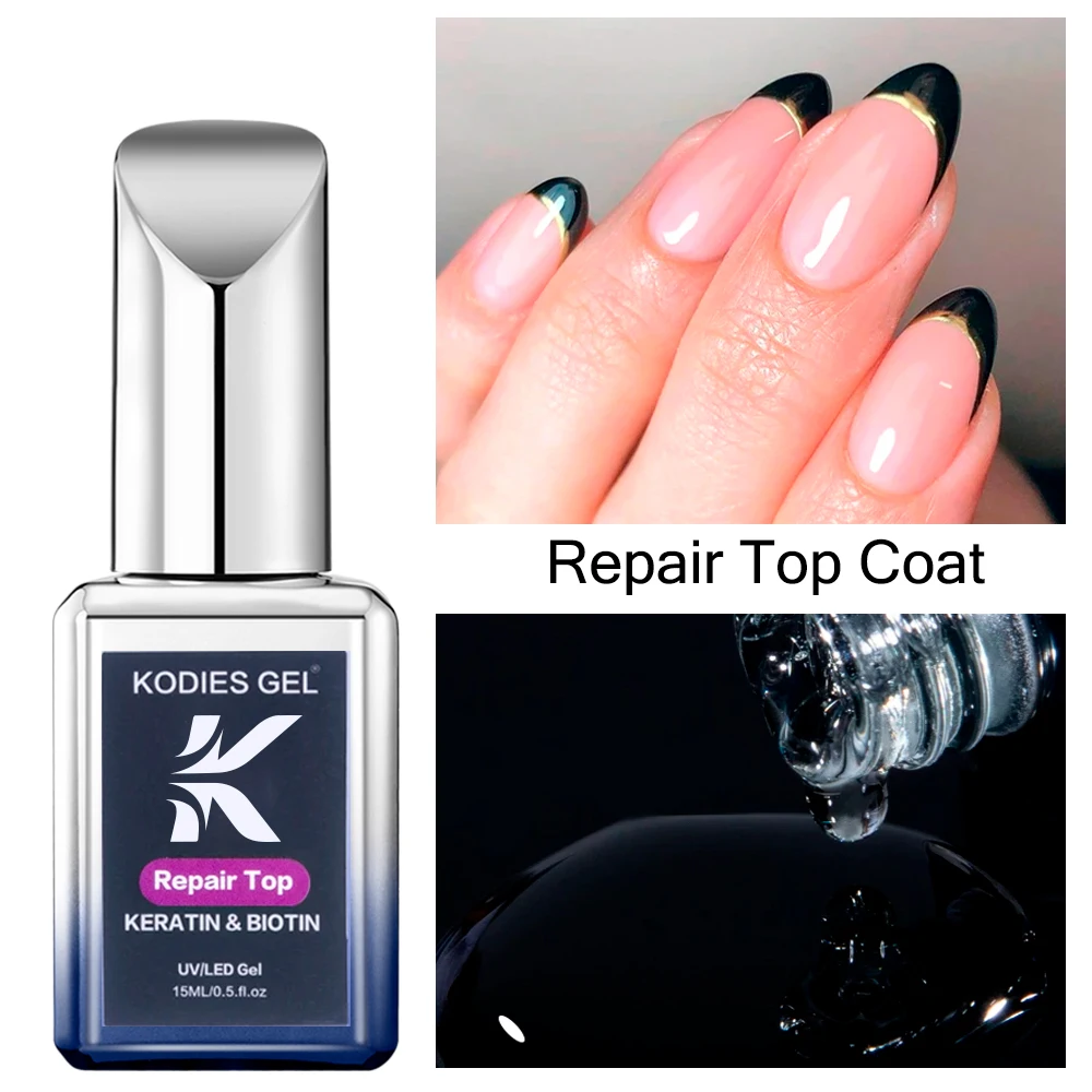 KODIES GEL Starlight Top Coat Gel-Nagellack, 15 ml, semi-permanenter UV-schimmernder Maniküre-Gel-Finish-Versiegeler, Aurora Chrome Topcoat