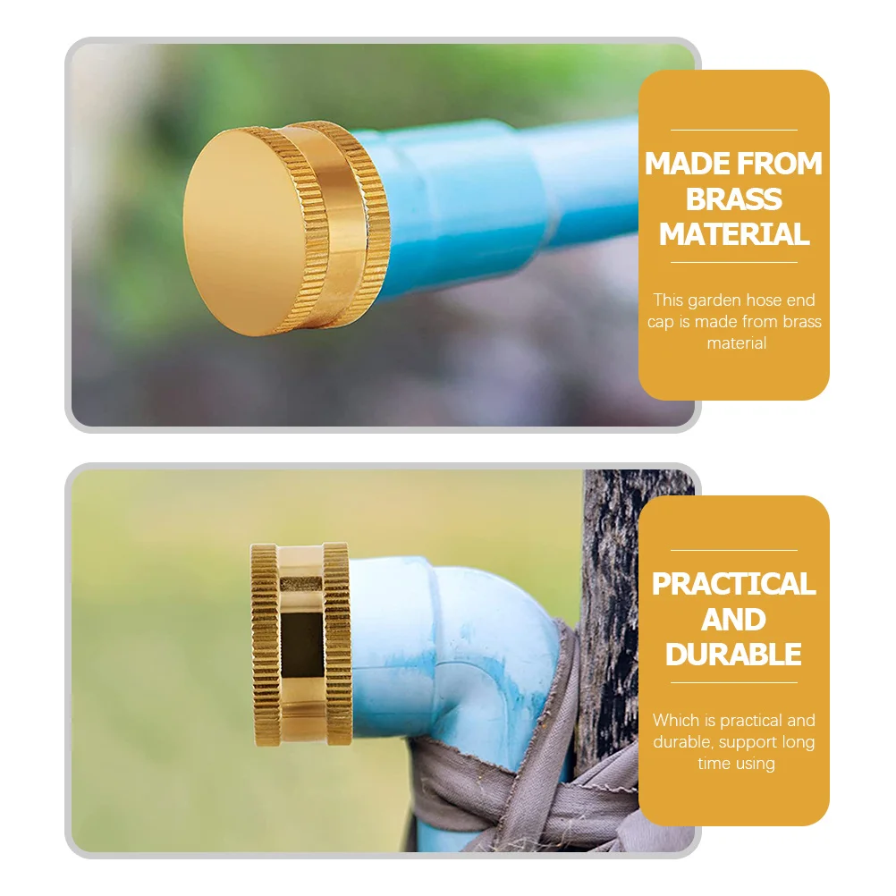 

4pcs 3/4 Brass End Caps Female Garden Hose Stoppers Durable Water Spigot Fittings For Outdoor Faucet Hose Supplies Garden