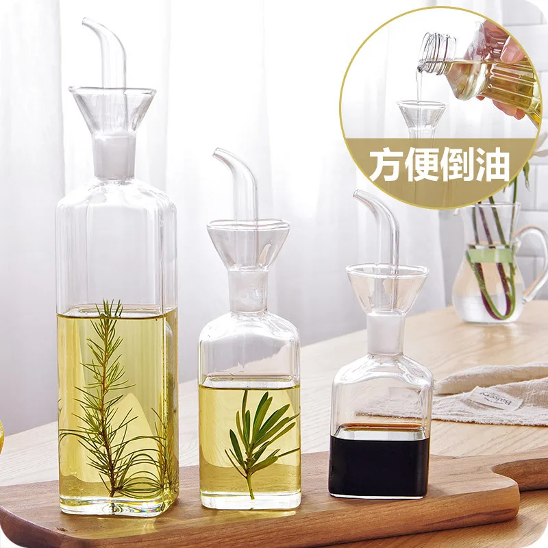 High Borosilicate Glass Oil Pot Household Leak-proof Oil & Vinegar Pots Kitchen Soy Sauce Pot Oil Tank Seasoning oil Bottle