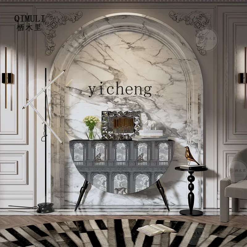 GZ-i6.3 French retro style entry foyer aisle decorative cabinet household solid wood porch cabinet living room sofa side locker