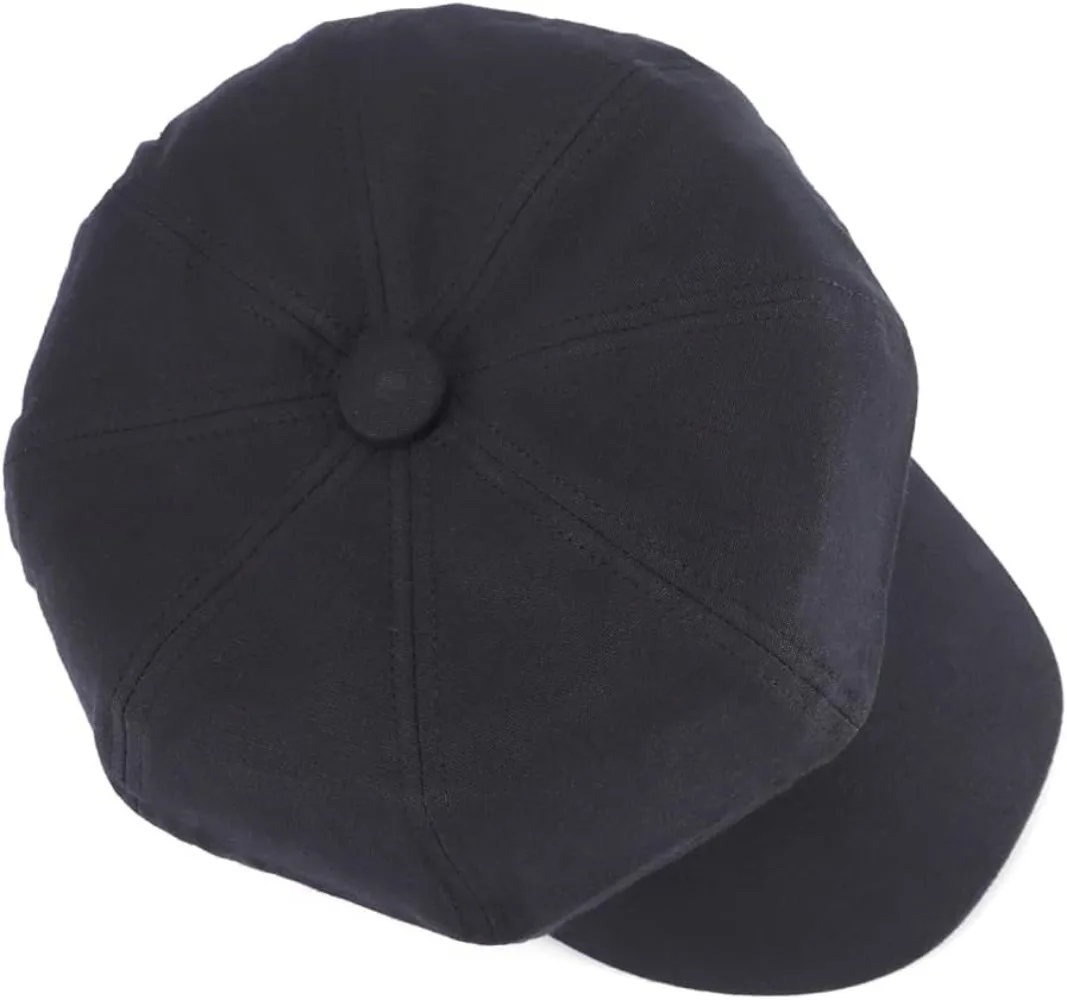 

Шляпа для мальчика Берет для женщин Кепка с козырьком Paperboy Hat Sailor Fiddler Hat Регулируемая, черная