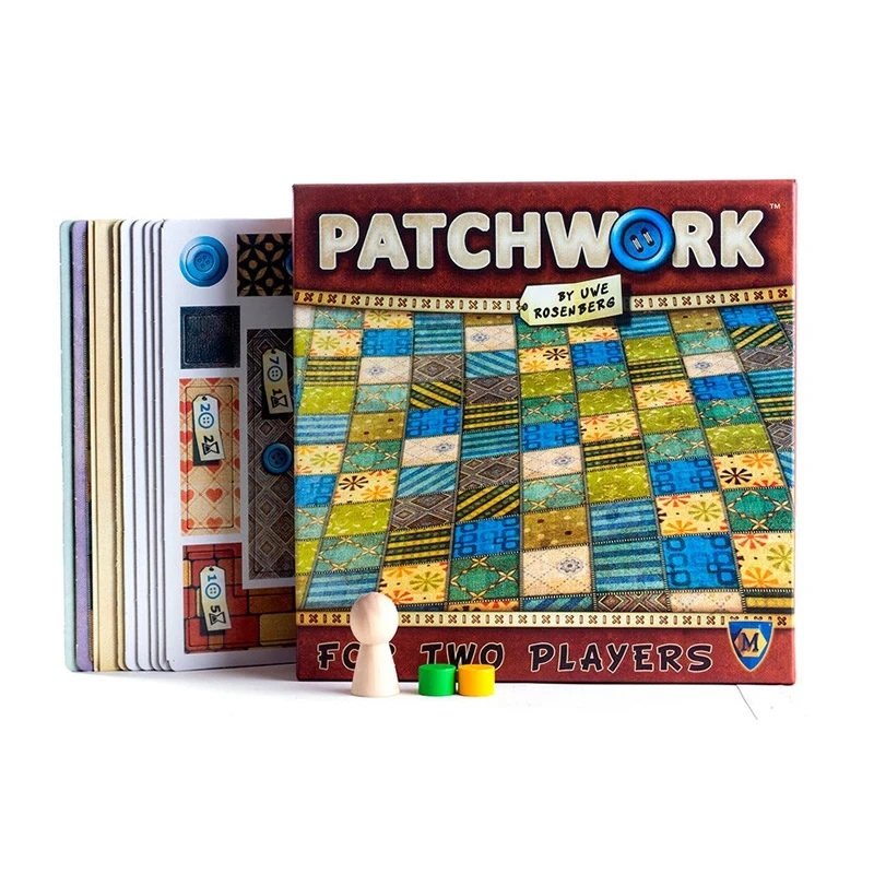 Patchwork Board Game for Two Players Funny Party Games Paper Cards English Version Patch Wars Strategy Board Game