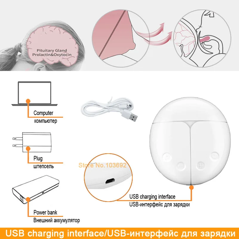 ZIMEITU Double Electric Breast Pumps Powerful Nipple Suction USB Electric Breast Pump with Baby Milk Bottle Cold Heat Pad Nippl