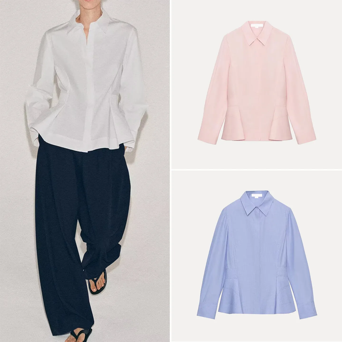 

Fashionable Style Shirt Women's Slim Fit Long Sleeve Button down Spring 2026 New Arrival Short Skirt Design Hem