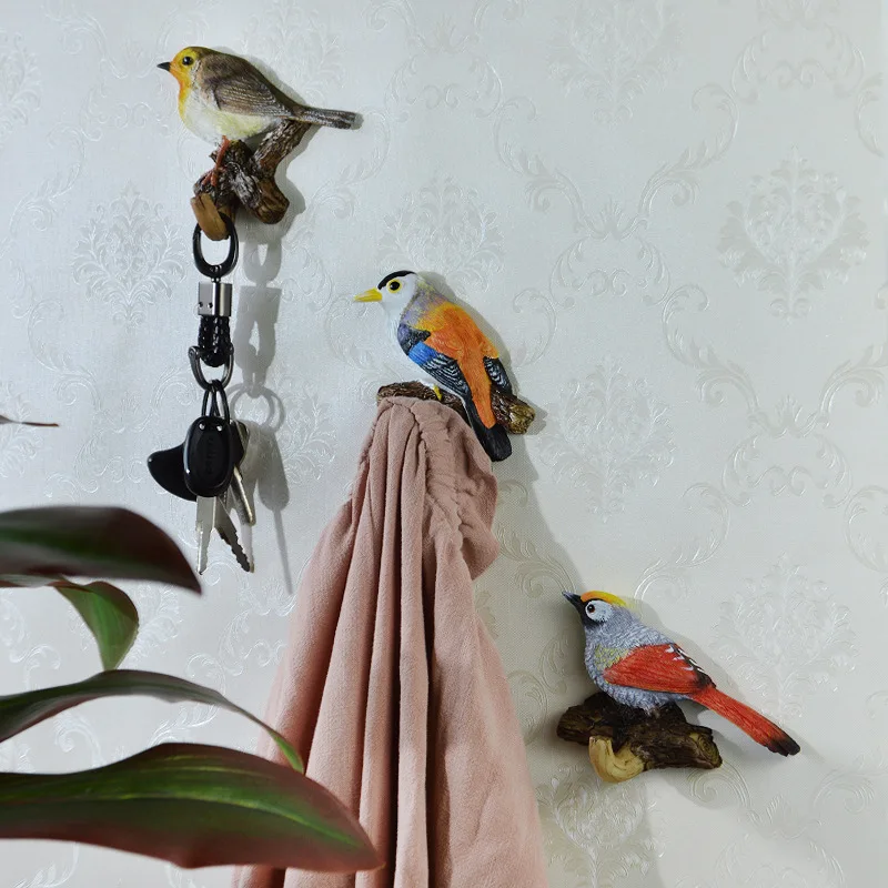 Key Hanger Wall Hanging Doorway Birdie Wall Hook No Punching Creative Decorative Coat Hook Key Holder Wall  Wall Hooks