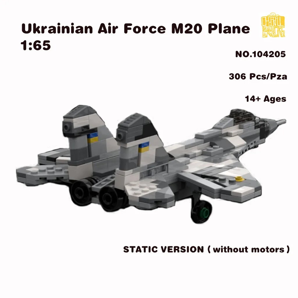 MOC-104205 ukrainische Luftwaffe m20 Flugzeug 1:65 Modell mit PDF-Zeichnungen Bausteine Ziegel DIY Spielzeug Geburtstag Weihnachts geschenke