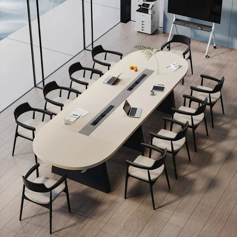 CX white oval conference table long table business negotiation training negotiation guest table and chair combination