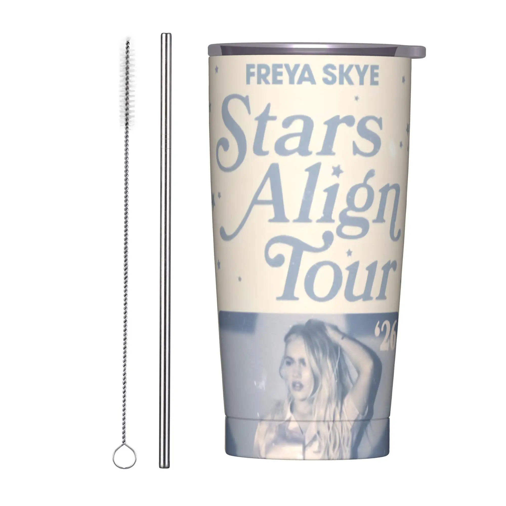 Freya Skye Stars Align Tour 2026 Tumbler Vacuum Insulated  Thermal Cup Stainless Steel Double Wall Mugs Water Bottle 20oz