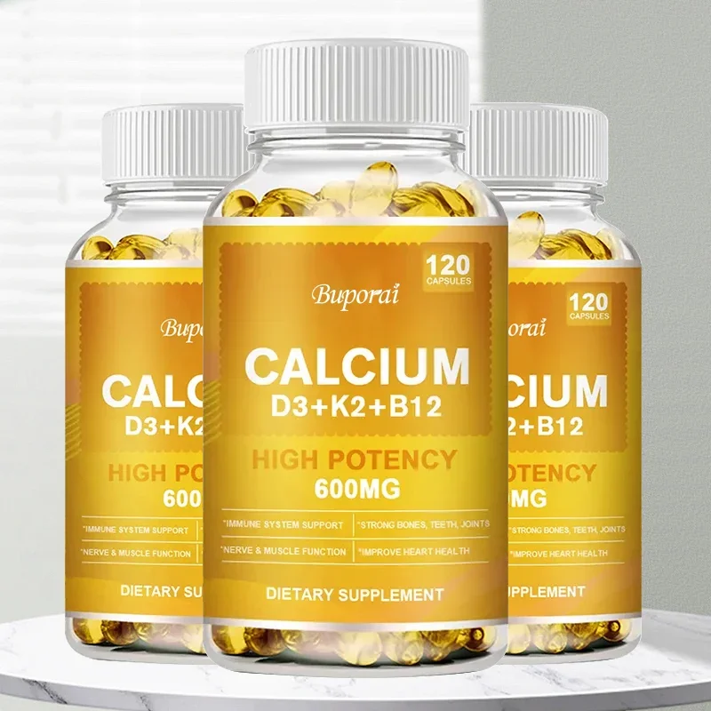 

Vitamin D3K2 Capsules Vb12 Calcium Support Calcium Absorption Bone Teeth Heart Brain Health Joints Immune Function