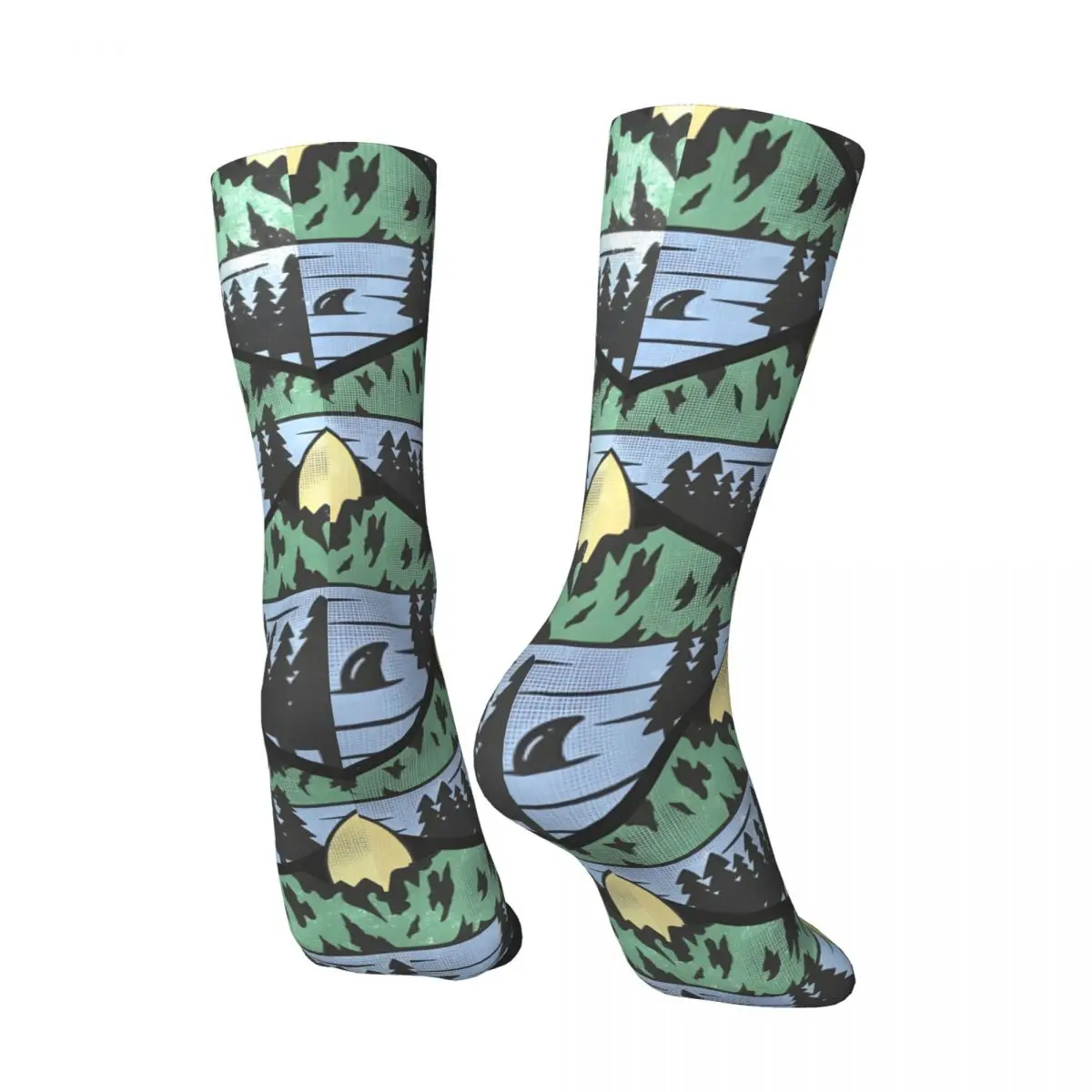 Vintage Adventure Men's compression Socks Unisex Harajuku Seamless Printed Novelty Crew Sock