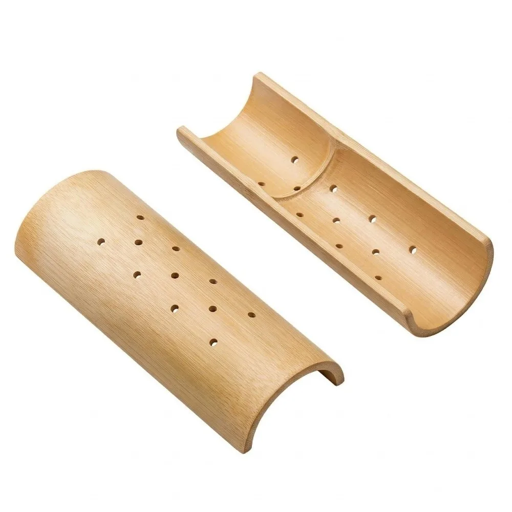 U Shape Bamboo Neck Pillow Ergonomic Curved Breathable Perforated Bamboo Lumbar Support Cushion Cooling Neck Support