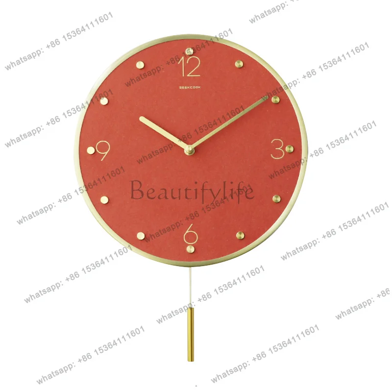 Creative Unusual Wall Clock With Pendulum Silent Glass Wall Clock Round Designer Unique Minimalist Metal Horloge Room Decorarion