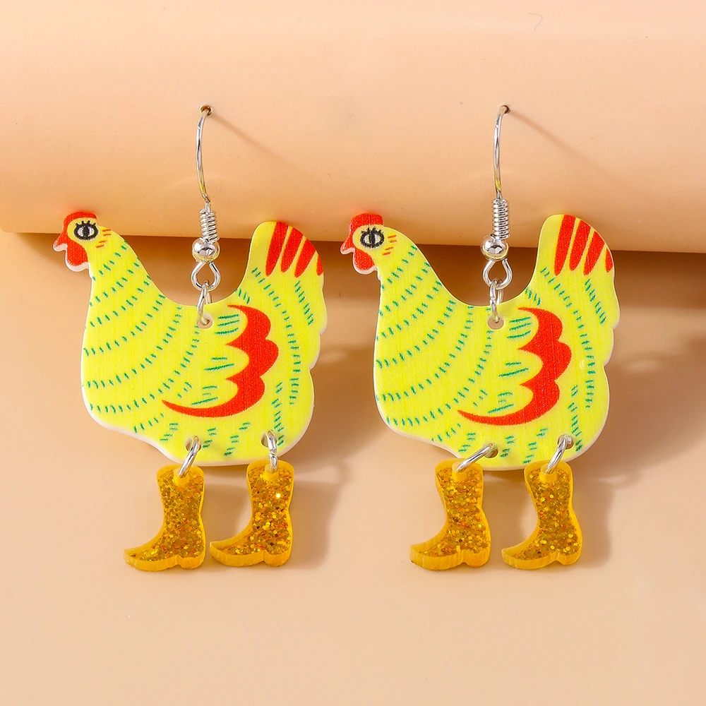 Cute Funny Easter Chicken Hen Earrings for Women Girls Dangle Earrings Jewelry Birthday Party Gifts