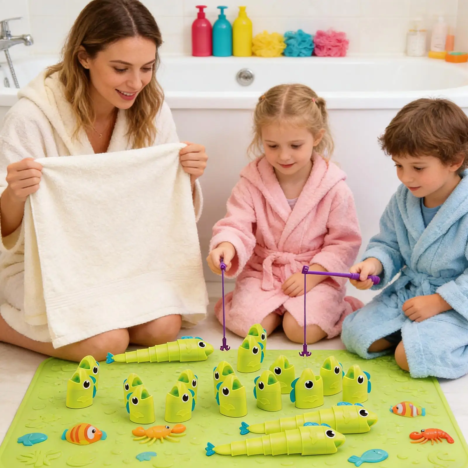 Juguete de Pesca para Niños, Juguetes de Aprendizaje Interactivo, Juego de Caña de Pescar para Niños, Bebés Montessori con Caña, Juegos Educativos para Niños