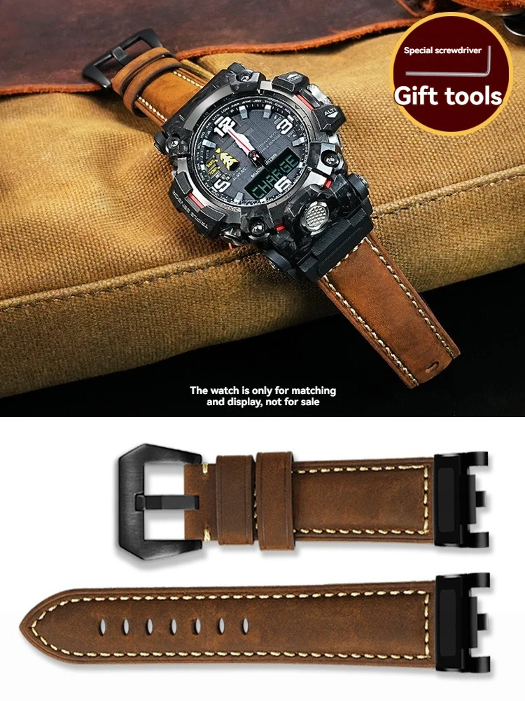 ل كاسيو 5678 G-SHOCK Gen2 سلسلة كبيرة الطين الملك II GWG-2000 2040 ريترو ماتي الجلود حزام (استيك) ساعة تعديل الرجال جلد البقر حزام ساعة اليد
