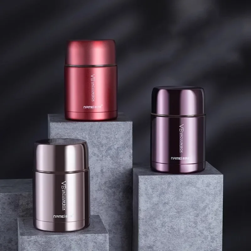 600/800/1000ml Food Thermos, 316 Stainless Steel Vacuum Insulated Food Jar With Spoon Kid Lunch Box with insulated carry bag