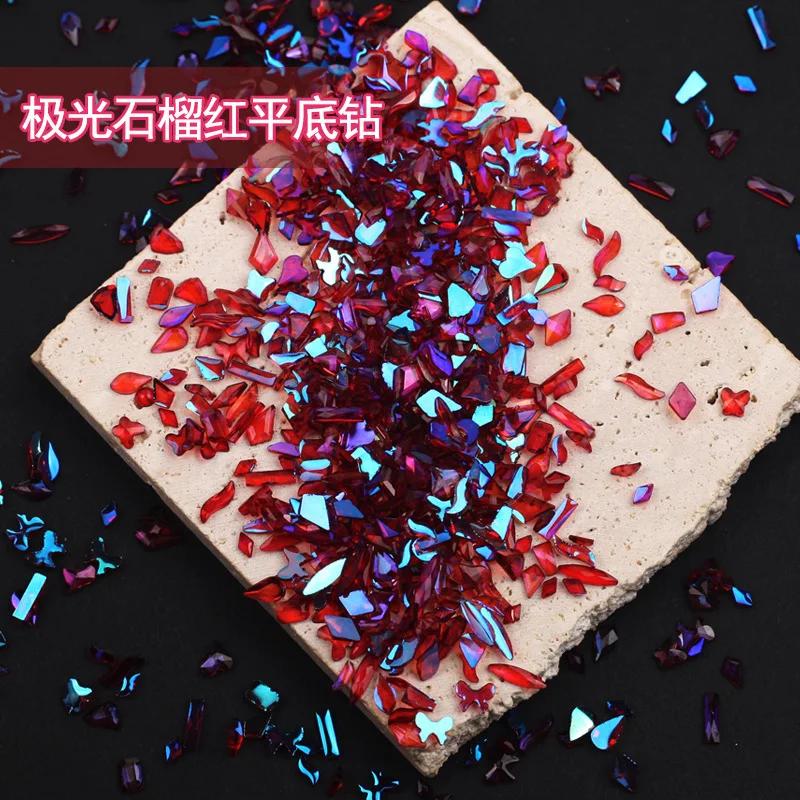 18 colori 100 pz/pacco resina casuale strass stile fantasia Aurora trasparente lucido 3D Manicure Nail Art decorazione Charms gioielli