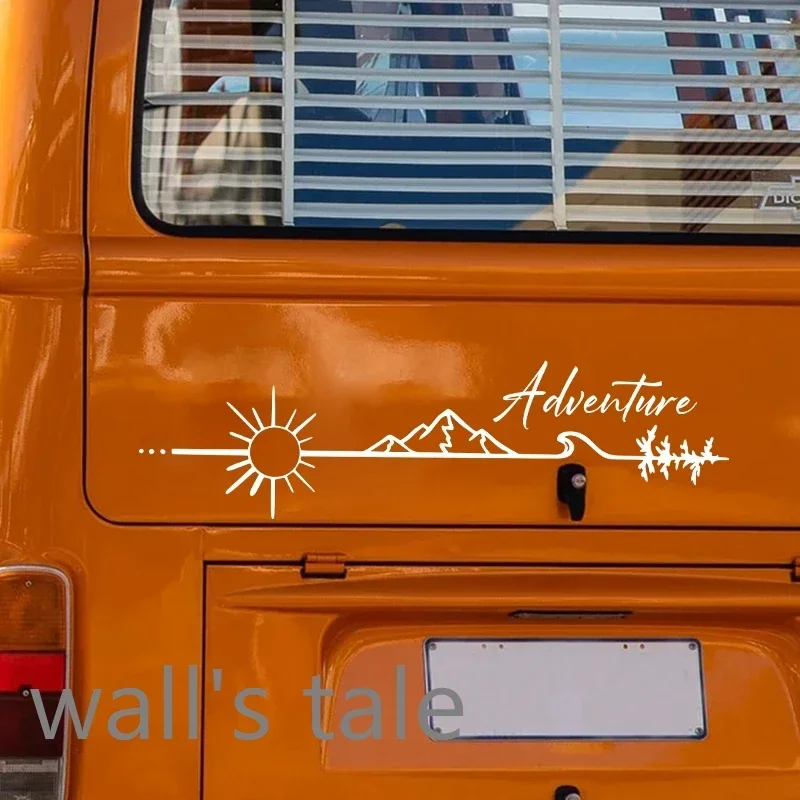 Camping Outdoors Adventure Vinyl Sticker Camper Van SUV Decoration Decals Car Window Door Vinyl Decals Decor