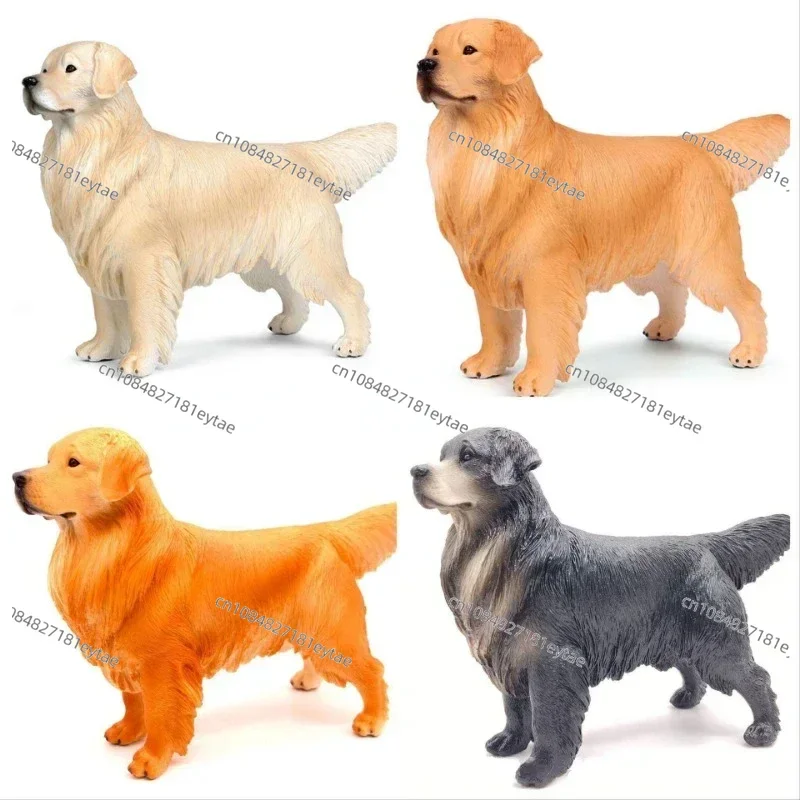 Large Solid Golden Retriever Dog Model, Realistic Toy Figurine for Kids & Home Decor