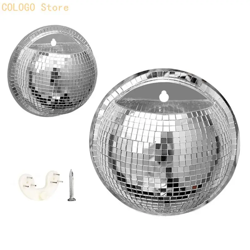 Wall Mounted Acrylic Mirror Vase with Half Sphere Hanging Planter for Indoor Flower Display