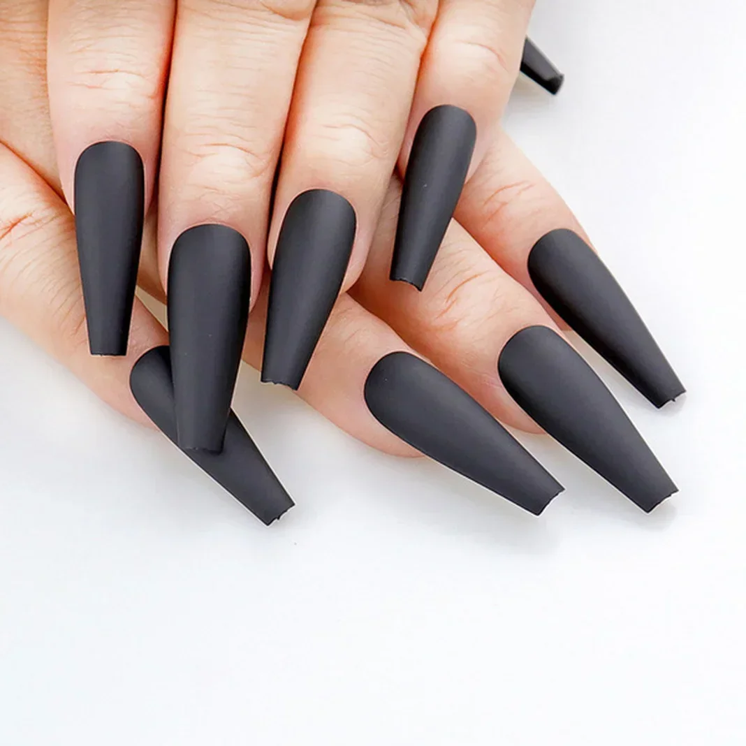 20 Pcs/ Set Solid Color Matte Coffin Fake Nails Tips for Extension Manicure Art Wholesales Press on Ballet Fake False Nails Hot