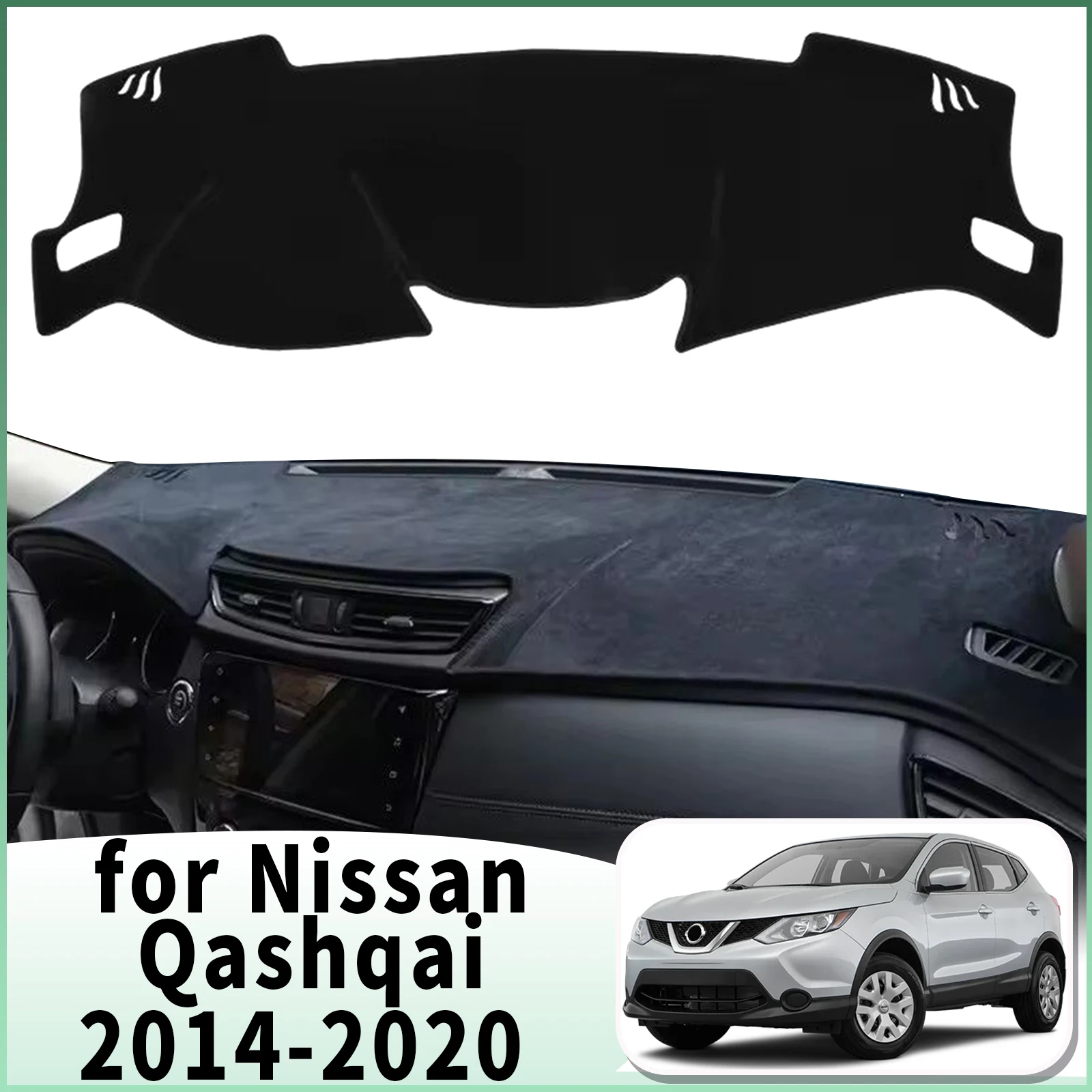 

fit for Nissan Qashqai J11 2020-2014 Car Dashmat Dashboard Cover Pad DashMat Sunshade Accessories Protective Carpet Leather