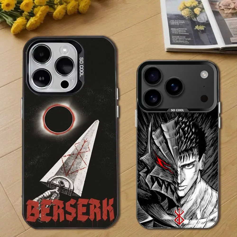 Чехол для телефона с изображением аниме B-Berserk GutS для iPhone 17,16,15,14,13,12,11,Pro,Max,Plus,E,Air,Mini Black, чехол из ТПУ