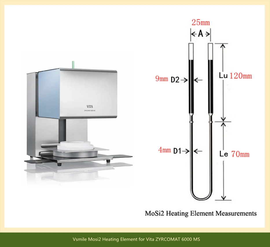 

Dental Lab1800℃ MoSi₂ Heating Element for Ivoclar S1 Zirkonzahn Zirkonofen 600 Nabertherm dental Lab Zirconia Sintering Furnace