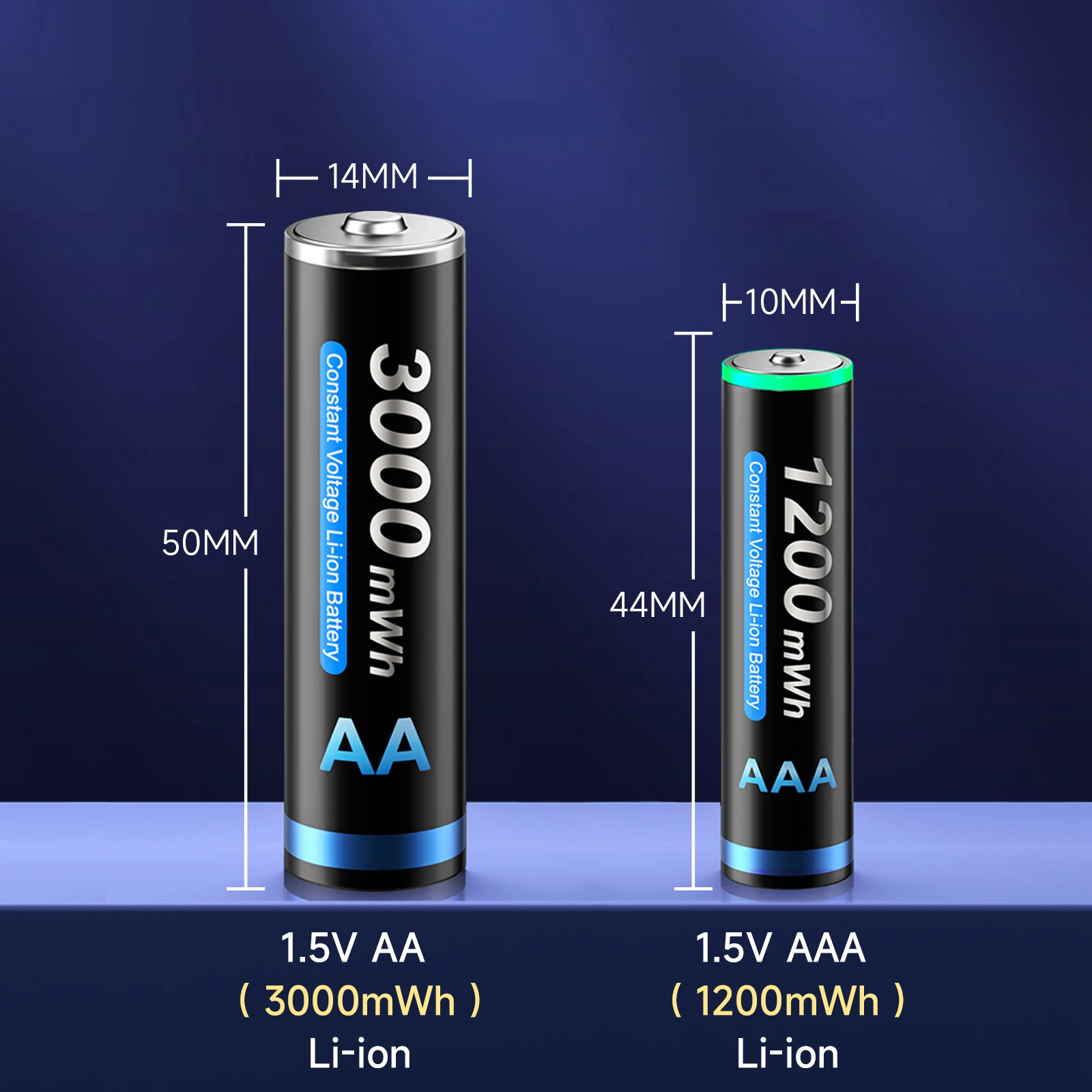 AA 1.5V Lithium Rechargeable Battery 3000mWh 1.5V AA Li-ion Rechargeable Batteries AA 1.5v Battery for Remote Control toy