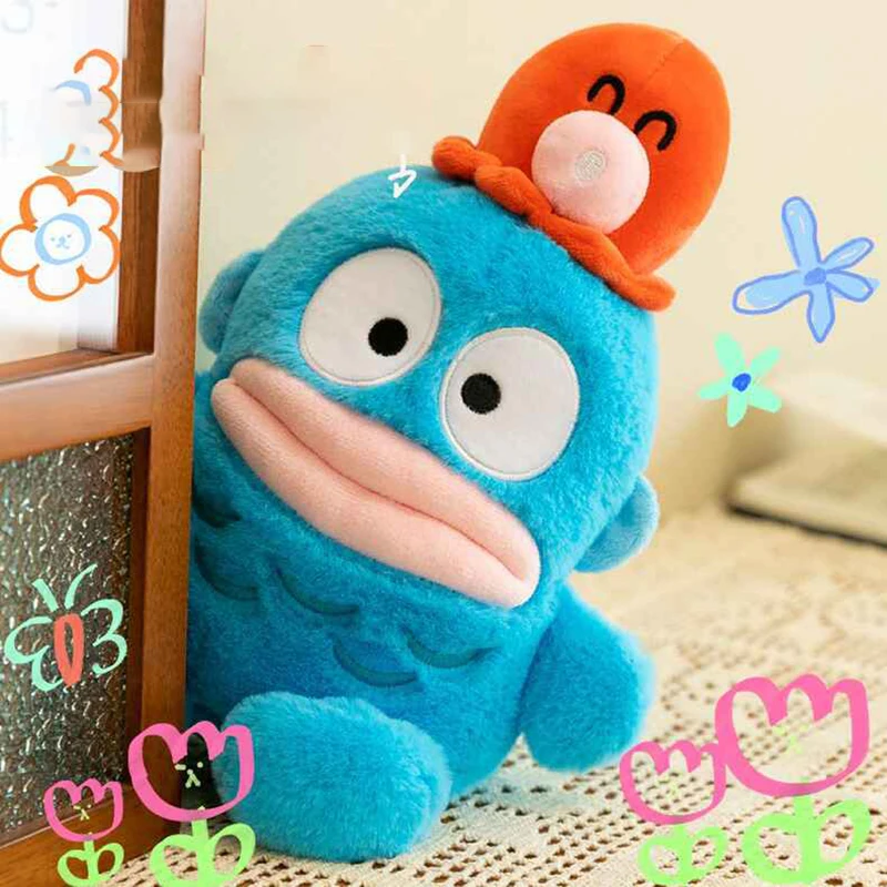 25CM Hangyodon Plush Toys For Girl Cartoon Sanrio Anime Hangyodons Decortoy Ornaments Natal Pendant Children Boy Holiday Gifts