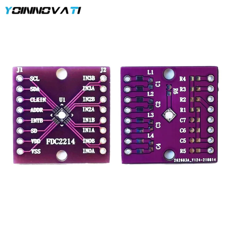 YT FDC2214 QFN Breakout Board Capacitive Sensing Module Non-Contact Liquid Level Sensor Proximity Detector I2C for DIY Project