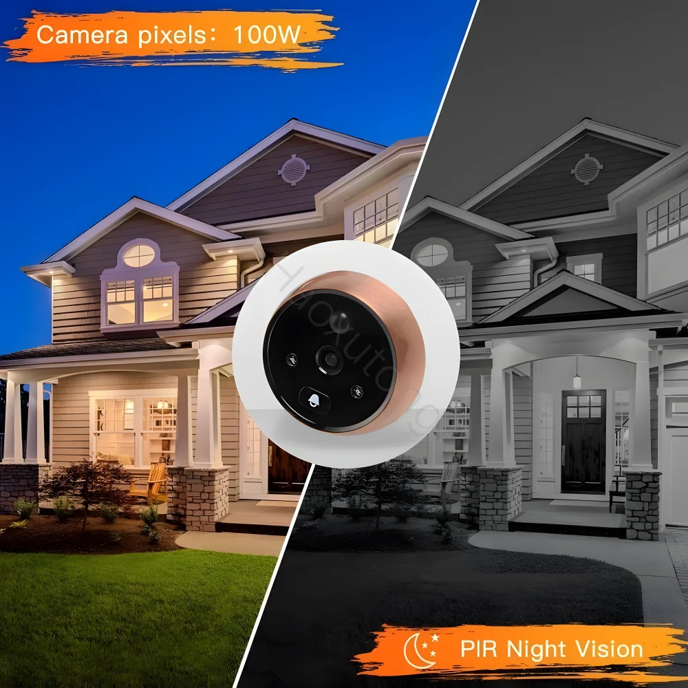 Smart Digital Door Peephole Viewer 4.3 Inch Door Bell Camera Digital Magic Eye Pir Monition Detection Home Security Protection