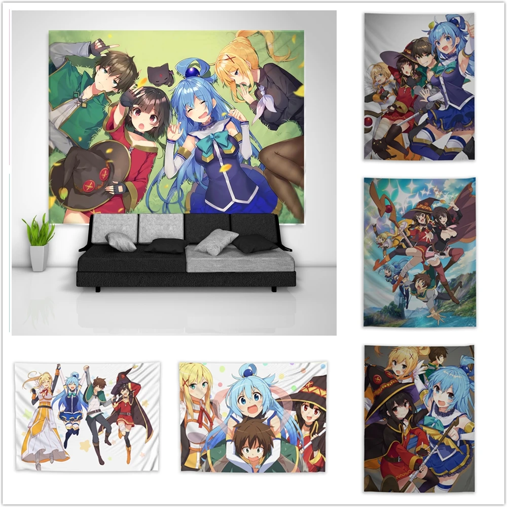 Canvas Painting Posters KonoSuba Aqua Megumin Darkness Yunyun Tapestry Art Wall Decor Home Decor Children Room Decor Pictures