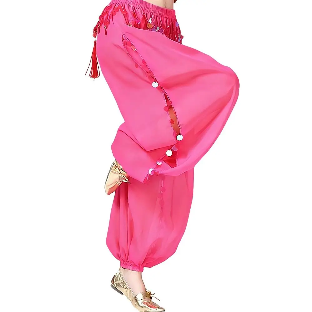 Fashion Sequin Belly Dance Pants Tassel Performance Wear Loose Pants Belly Dance Accessories Loose Bloomers Women