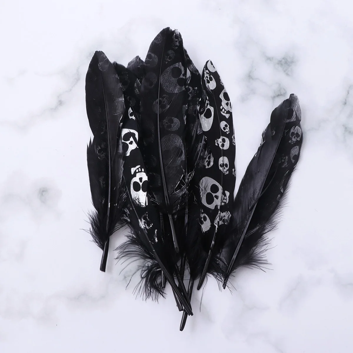 

20 pcs 16X0.1Cm Black Skull Swan Diy Craft Party Wedding Decoration Hat Accessory Home Decor Simulation Crafts