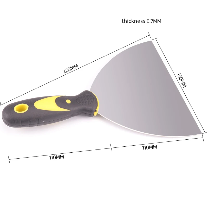 Spatule en acier inoxydable, couteau à mastic, grattoir, outil de peinture, pelle à plâtre, livres, outil de construction, 6\