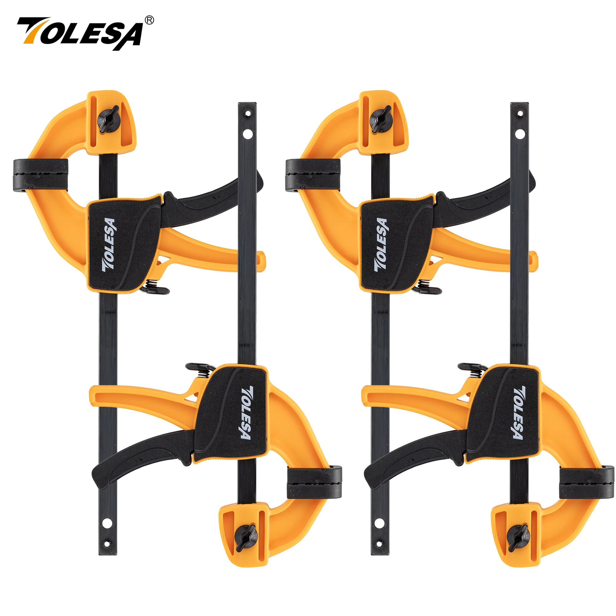 

Tolesa 4" Bar Clamps for Woodworking, 4Pcs Quick Grip Clamps Trigger Clamp One Handed Ratchet Clamp, Mini Bar Clamp for Craft