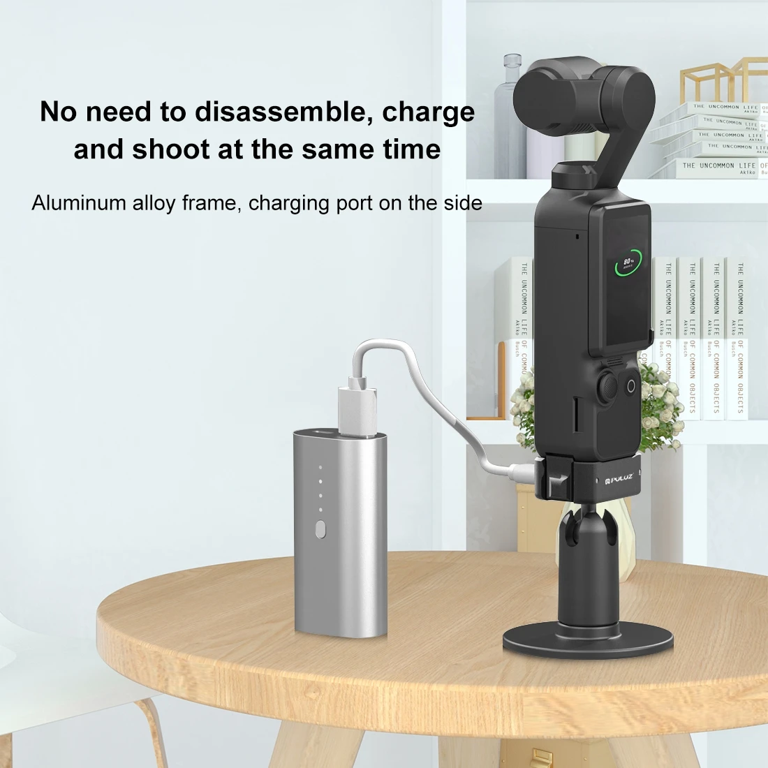 PULUZ USB-C / Type-C Dock Desktop Charging Base Aluminum Alloy Bracket For DJI OSMO Pocket 3 Camera Accessories